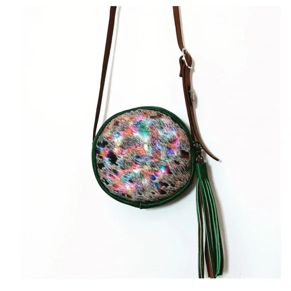 NWT Sweetgrass Leather Sun Dog Round crossbody bag - Picture 9 of 9